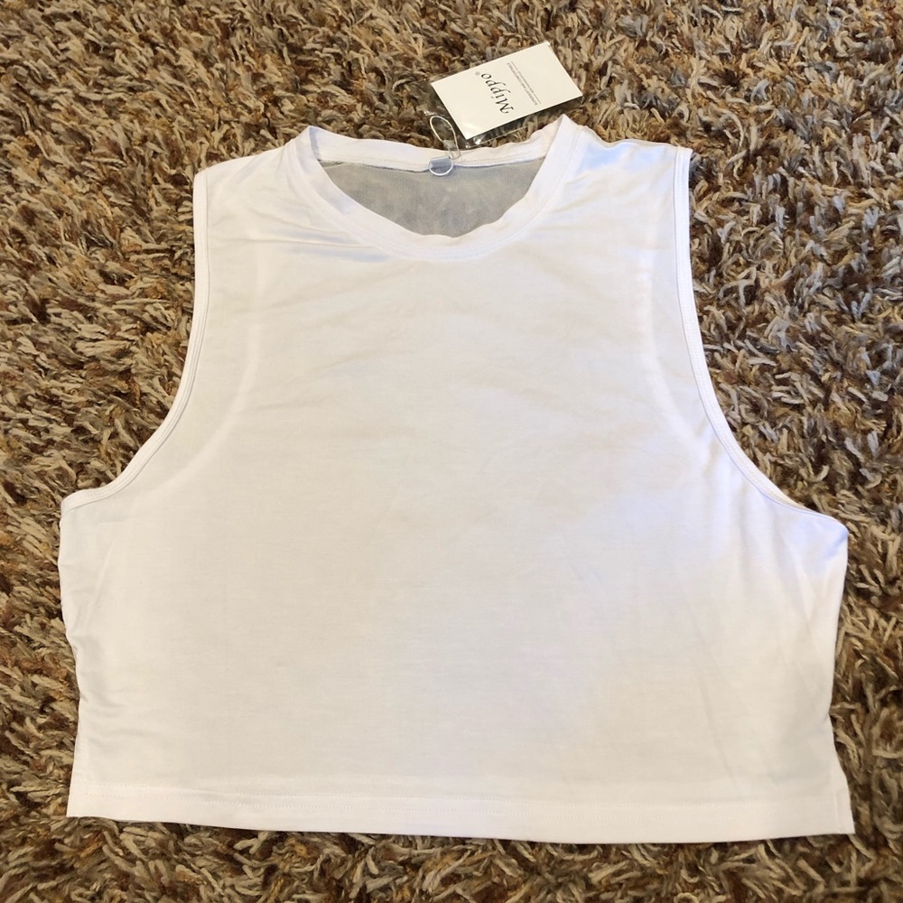Mippo - mesh back crop top size Medium (NWT)